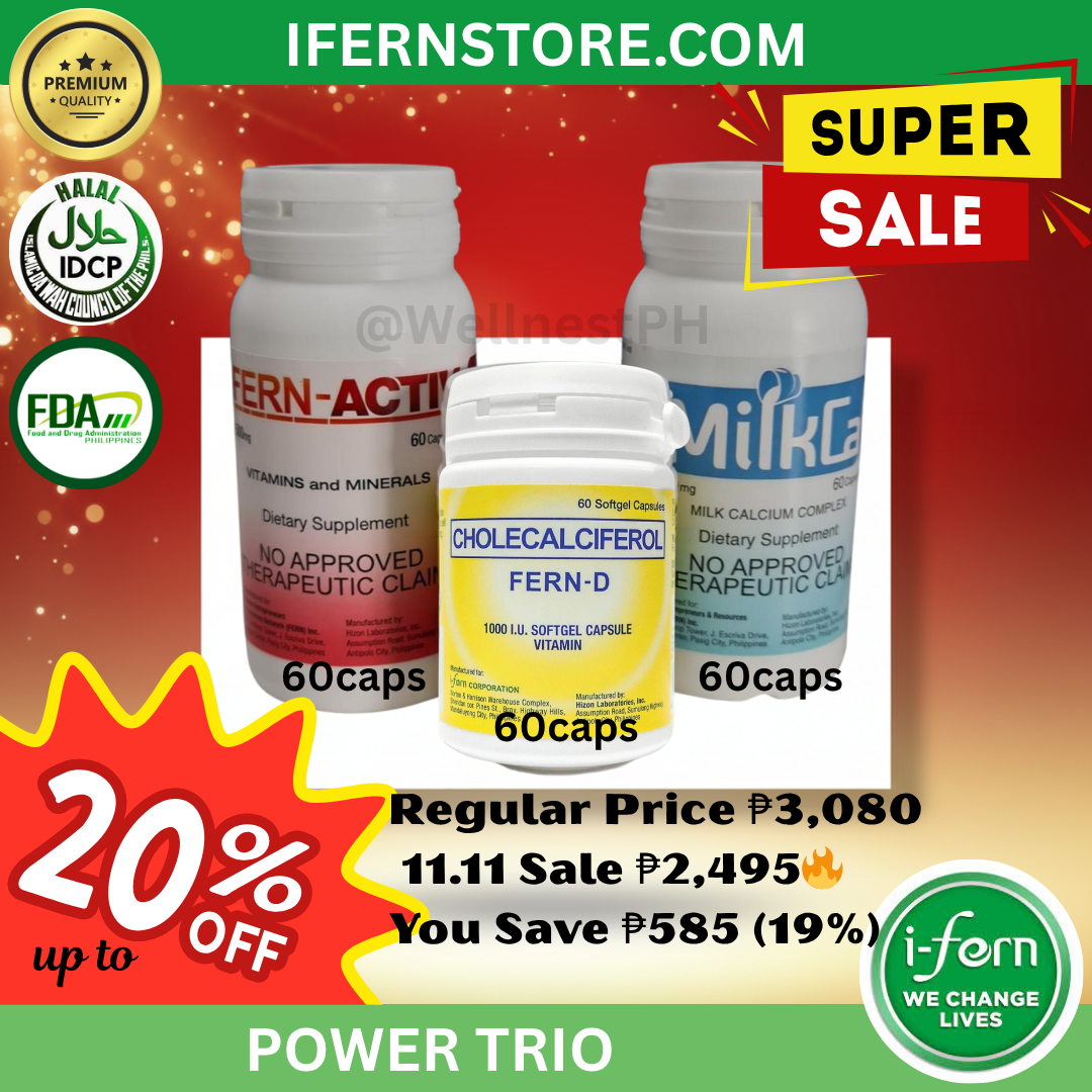 i-Fern Power Trio | Complete Daily Supplement for Immunity, Energy & Bone Strength